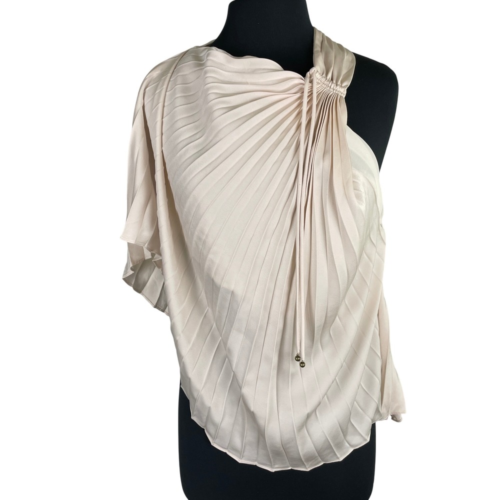 Dress Forum Los Angeles Pleated One Shoulder Drape Top - Size‎ Small